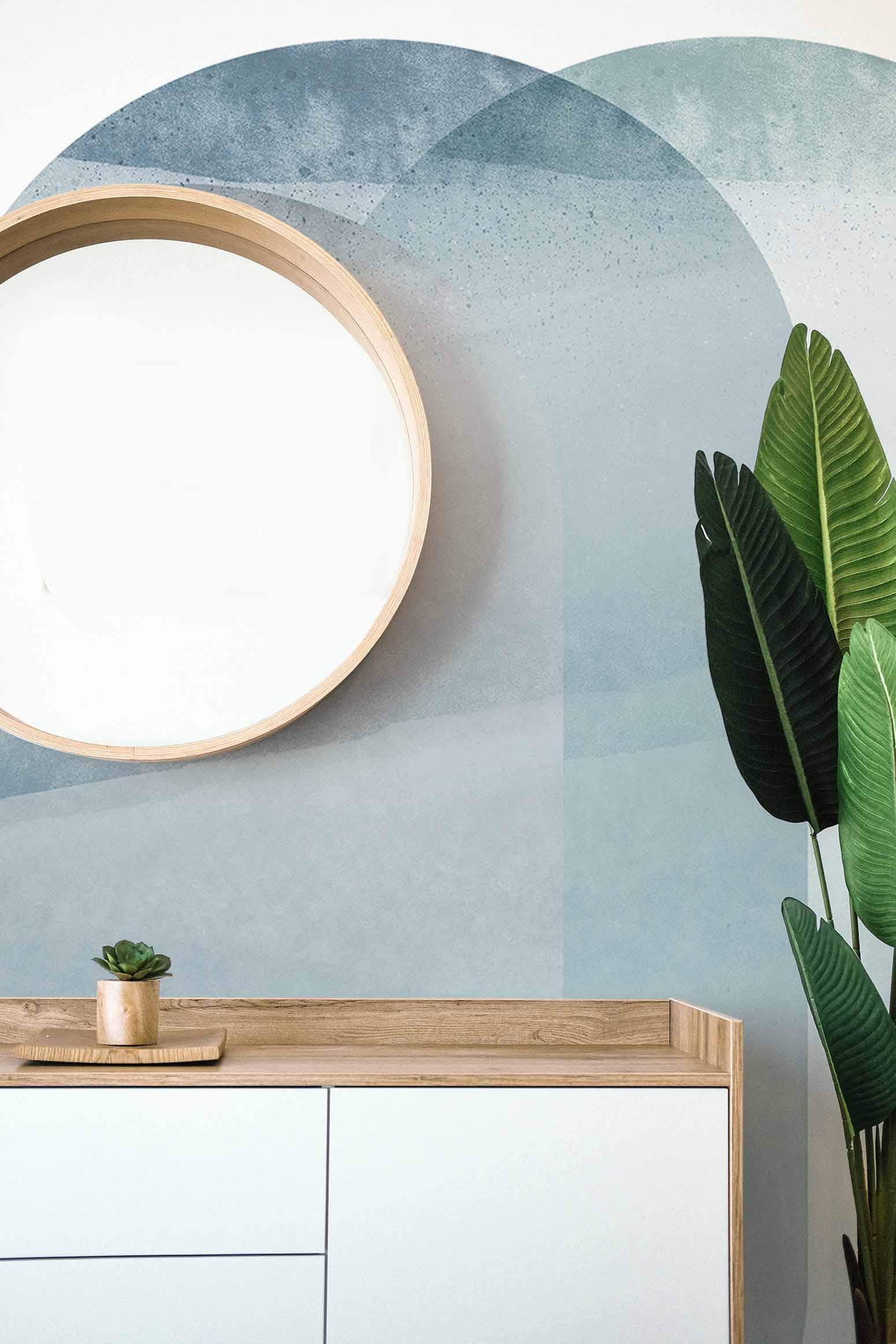 Natural Blue Creme Abstract Wall Mural-Wall Mural-Eazywallz