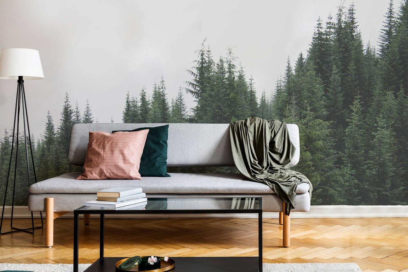Natural Forest Tree Line Wall Mural-Wall Mural-Eazywallz