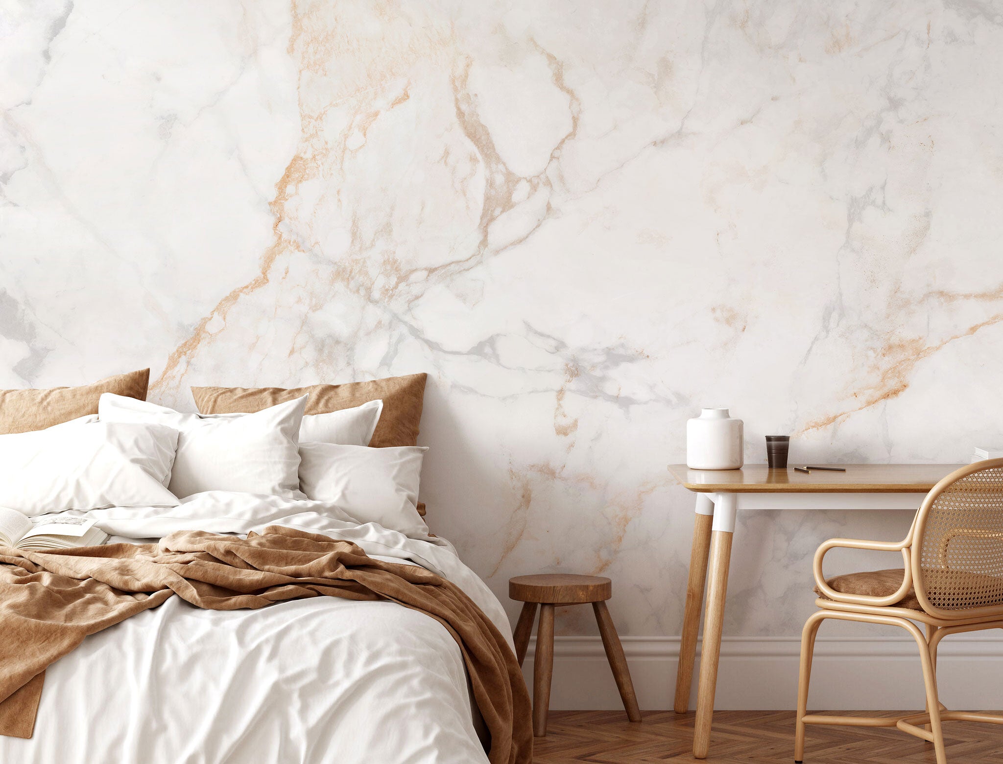 Natural Beige Marble Wall Mural