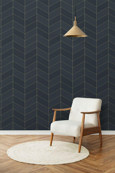 Navy Herringbone Wallpaper #393-Repeat Pattern Wallpaper-Eazywallz