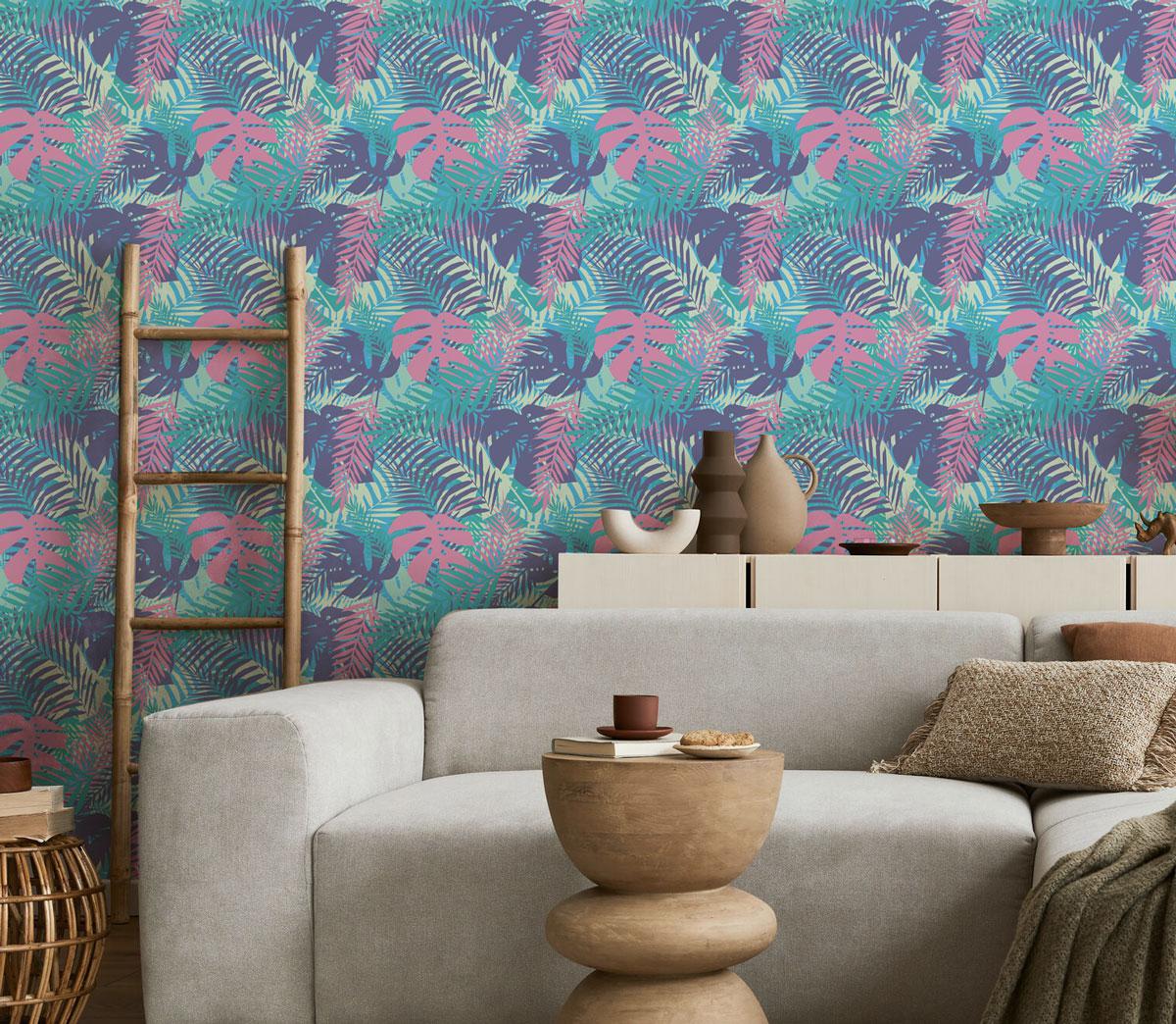 Neon Tropical Wallpaper #005-Repeat Pattern Wallpaper-Eazywallz