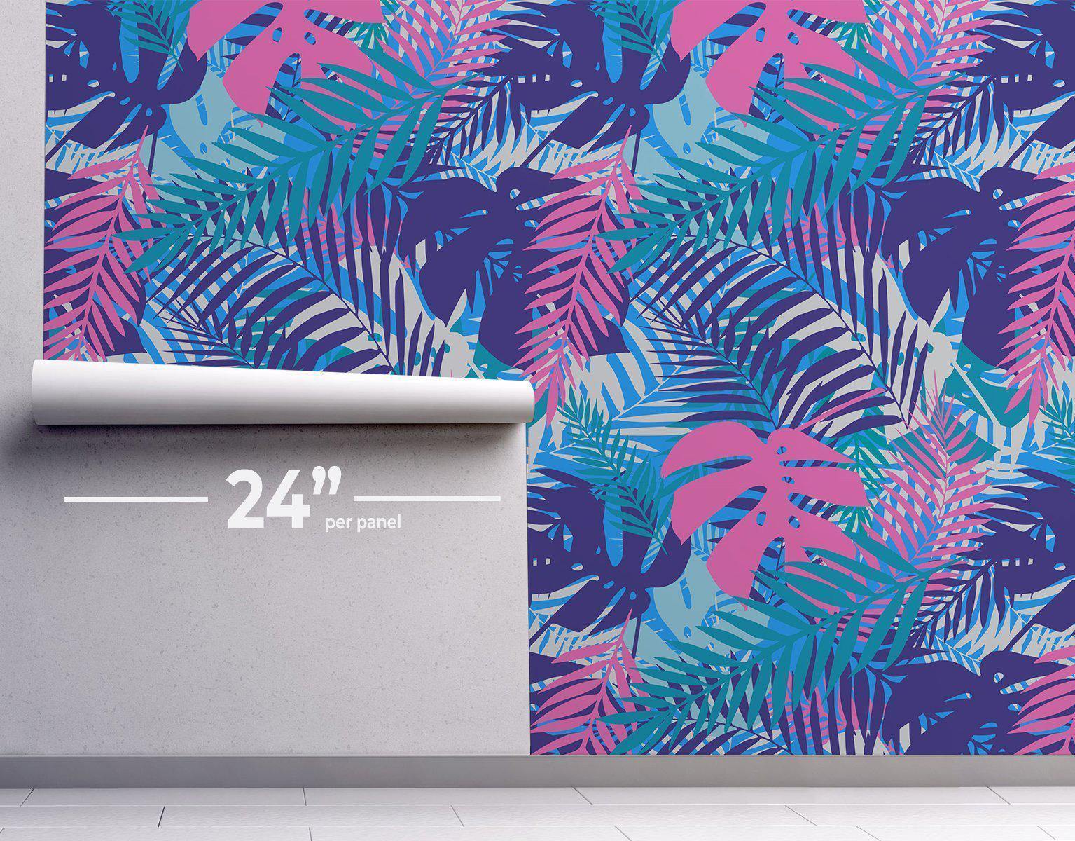 Neon Tropical Wallpaper #005 - Removable Wallpaper - Eazywallz