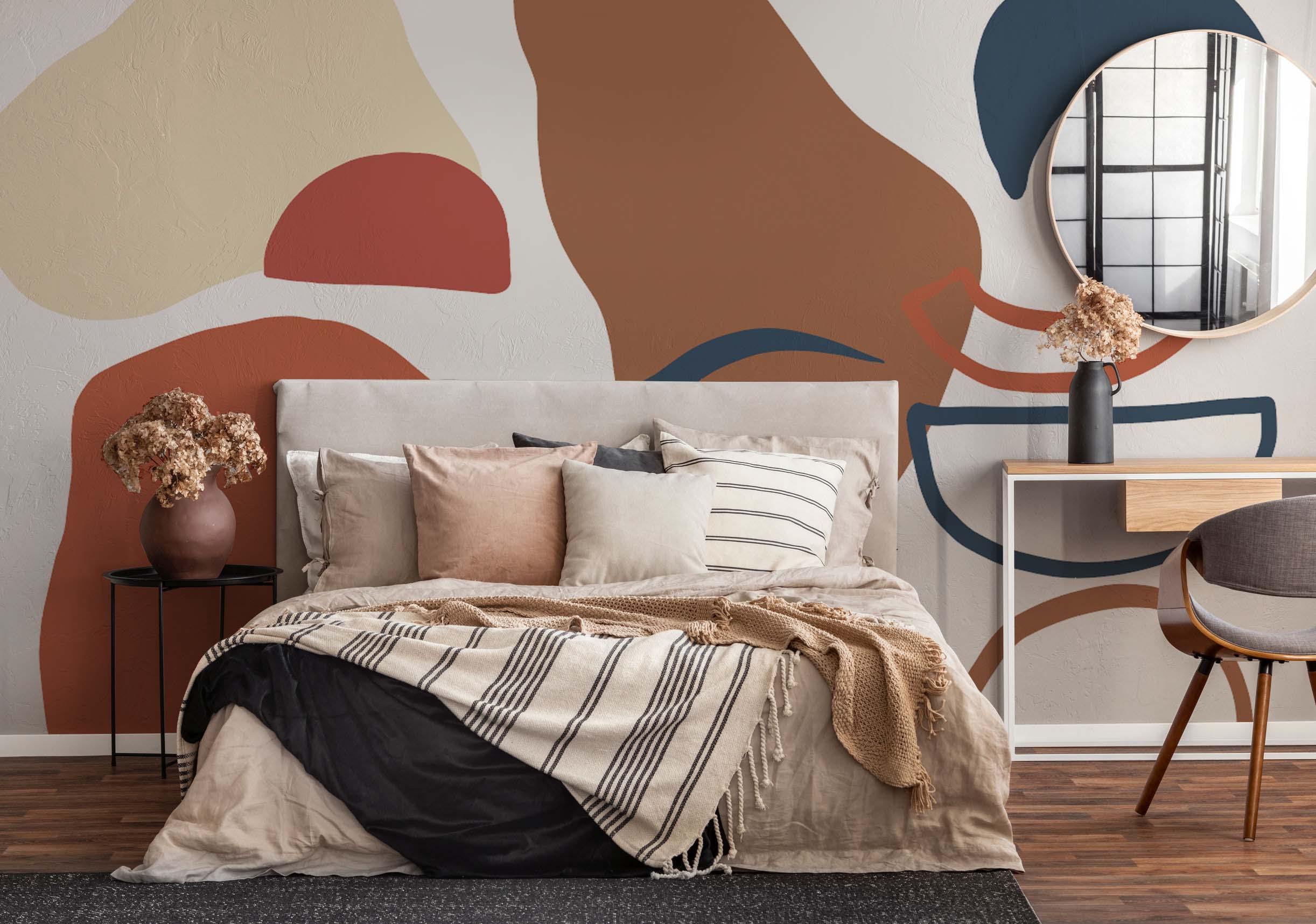 Neutral Shapes Desert Clay Wall Mural-Wall Mural-Eazywallz