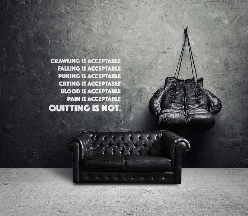 'Never Quit' Boxing Wall Mural-Wall Mural-Eazywallz