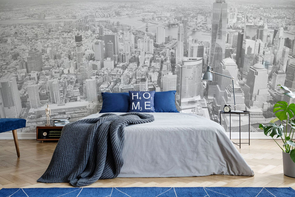 New York City Black and White Skyline Wall Mural | Eazywallz