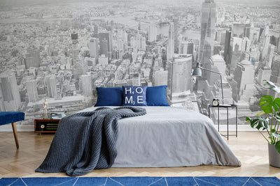 New York City Black and White Skyline Wall Mural-Wall Mural-Eazywallz