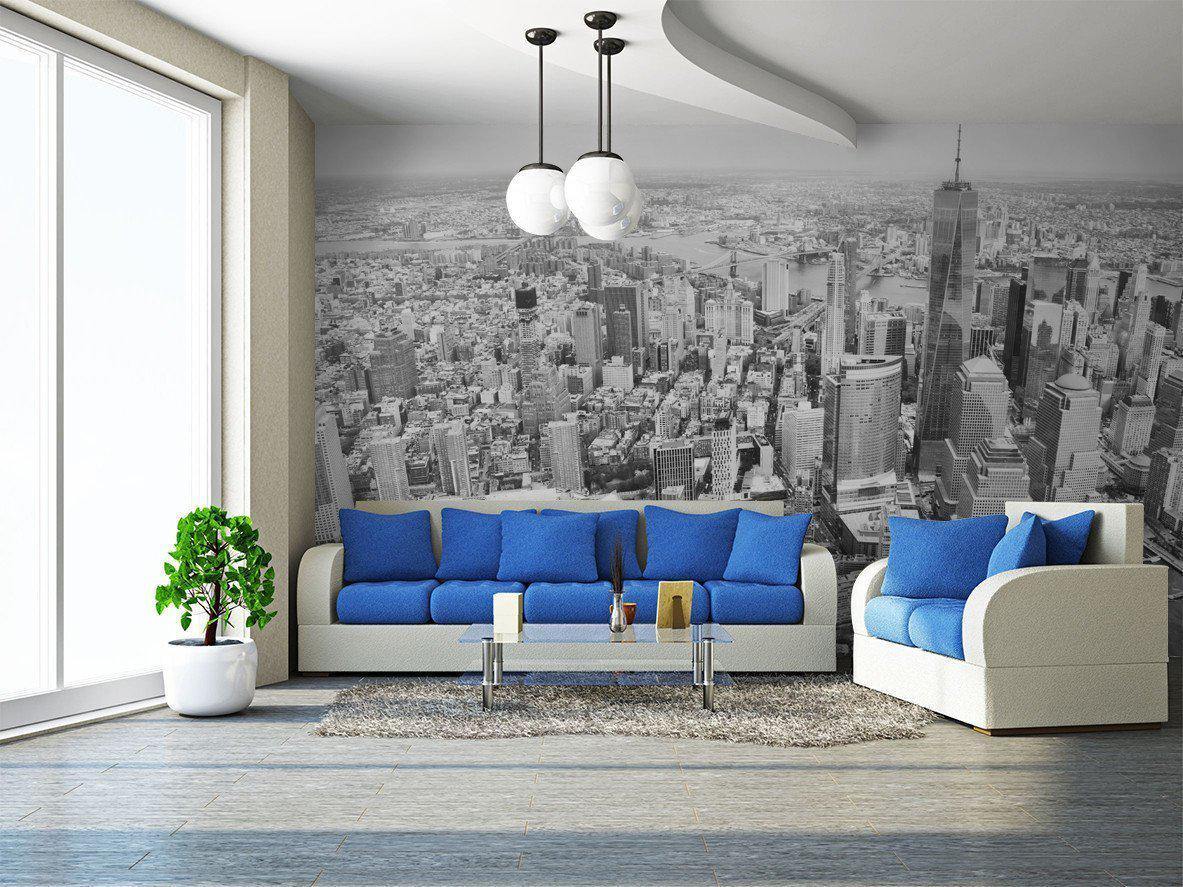 New York City Black and White Skyline Wall Mural-Wall Mural-Eazywallz