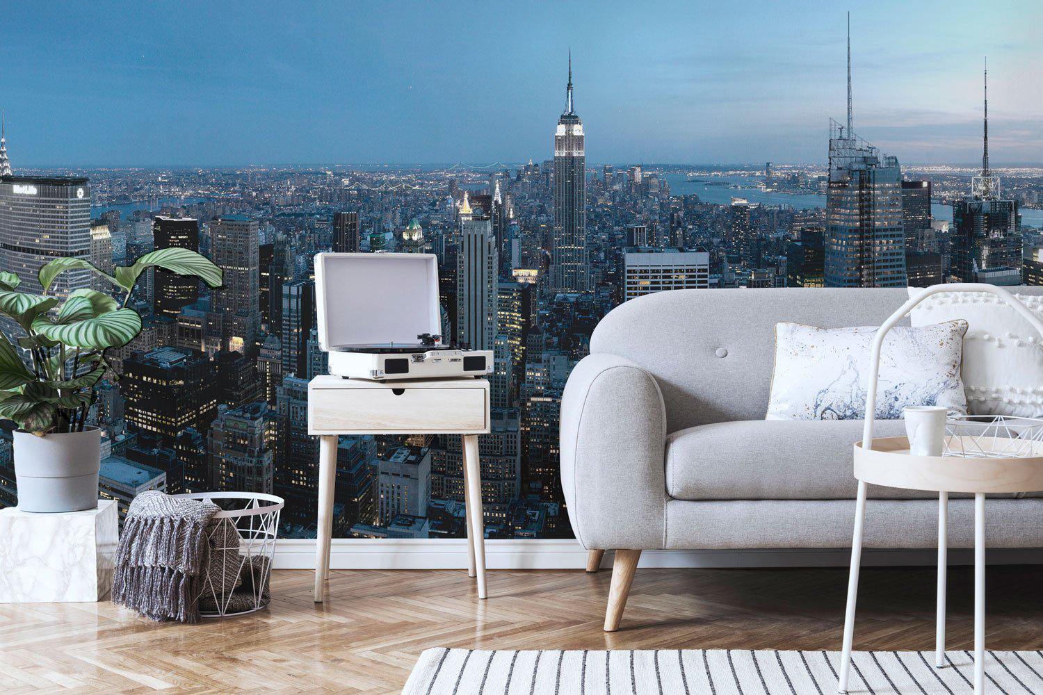 New York City Night View-Wall Mural-Eazywallz