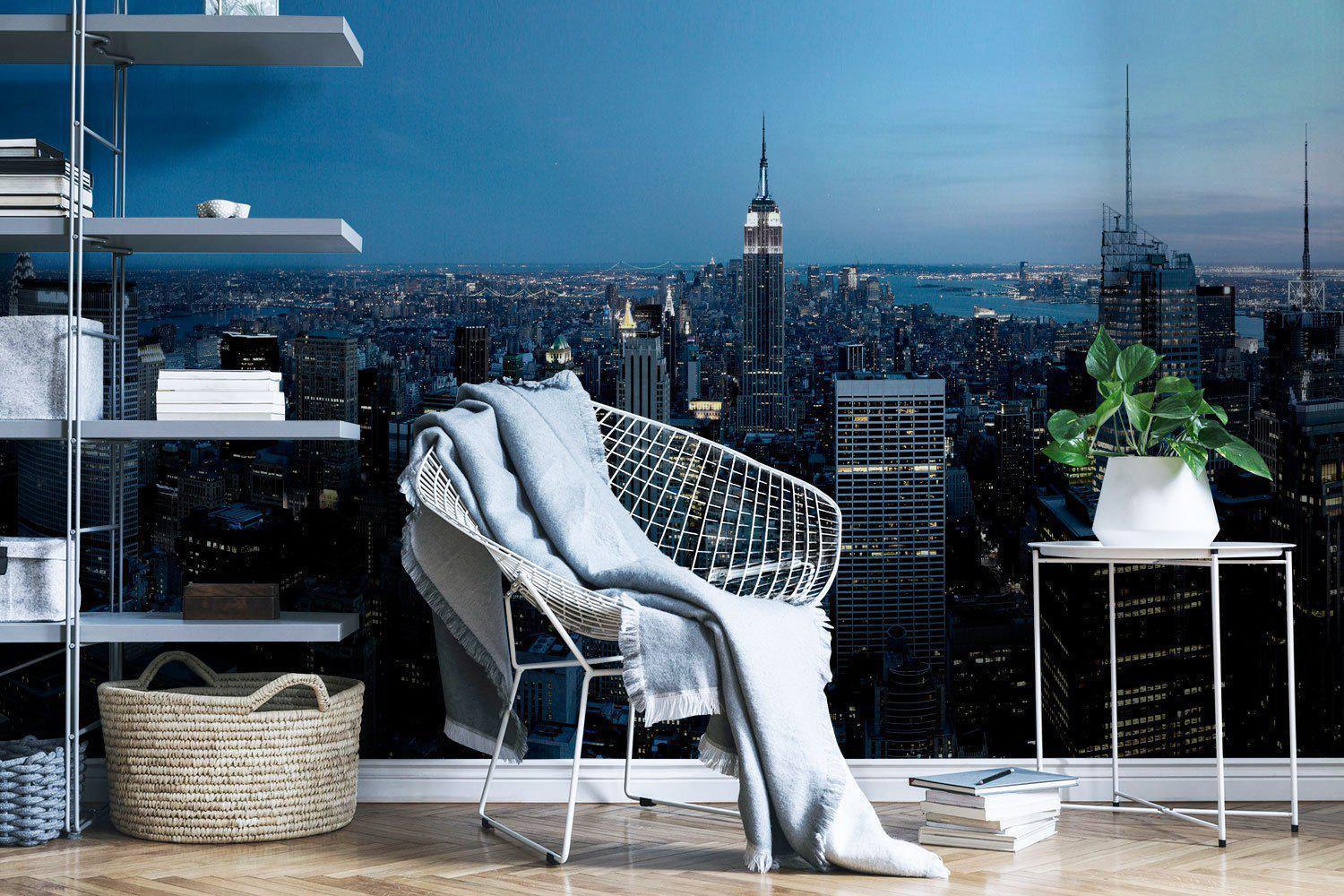 New York City Night View-Wall Mural-Eazywallz