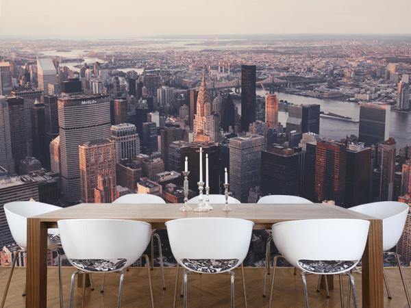 New York Cityscape Sunset Wall Mural-Wall Mural-Eazywallz