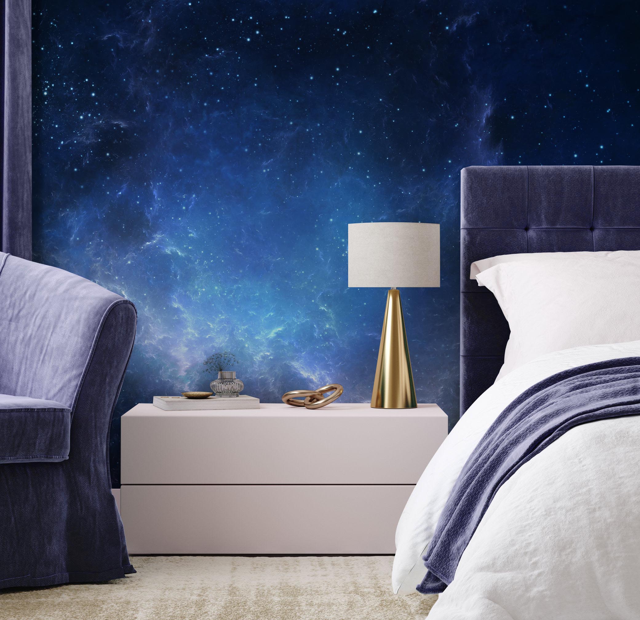 Night Sky with Nebula Wall Mural-Wall Mural-Eazywallz