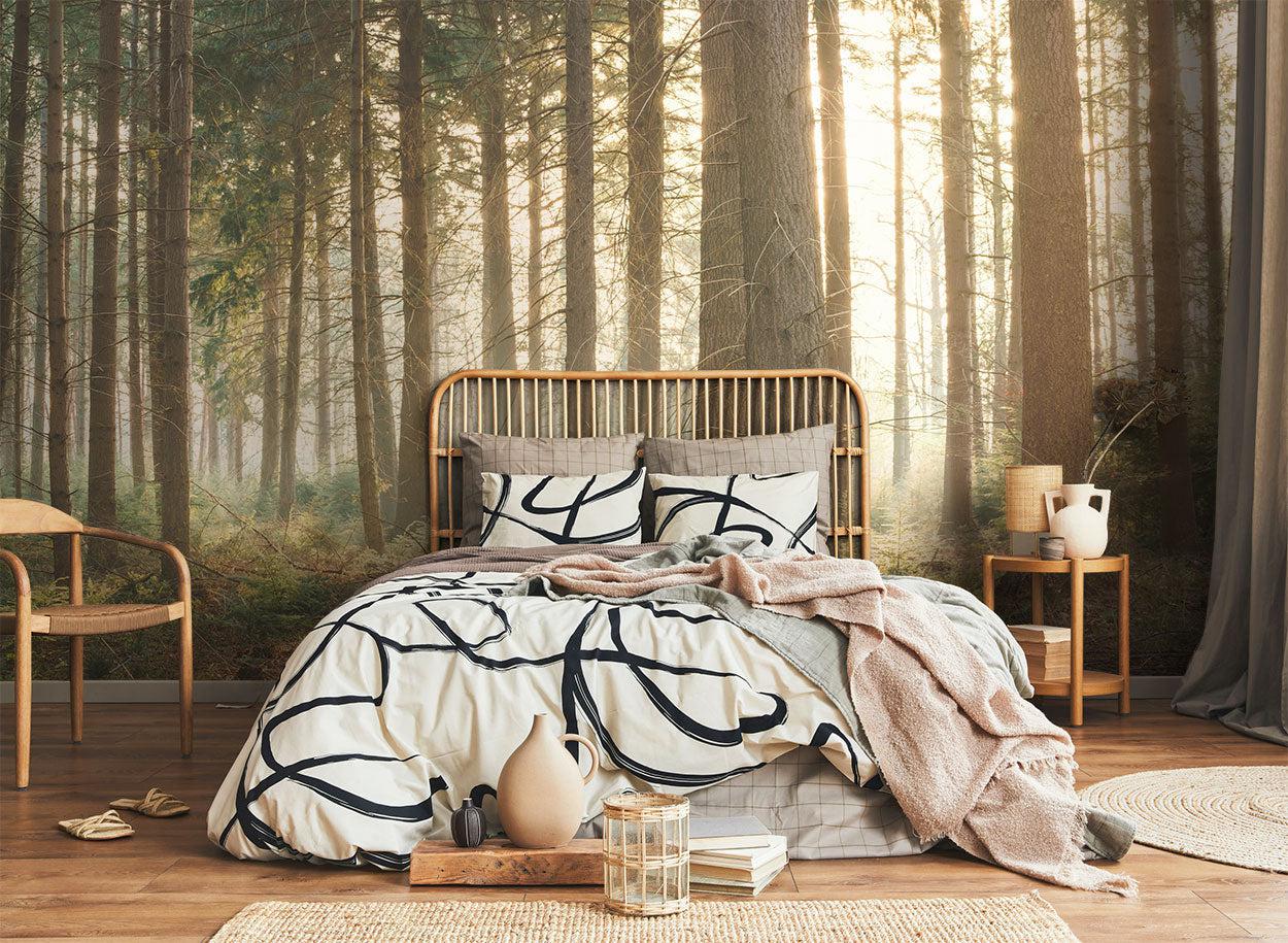 Northern Sun Light Forest Wall Mural-Wall Mural-Eazywallz