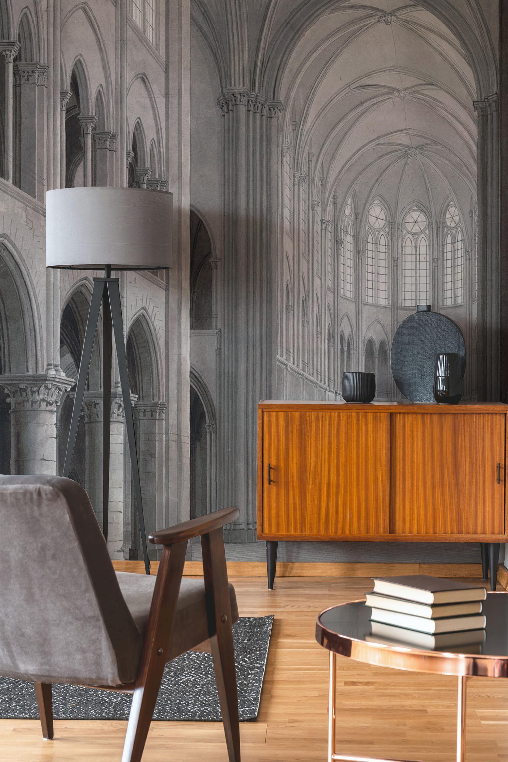 Notre Dame Interior Mural Wallpaper-Wall Mural-Eazywallz