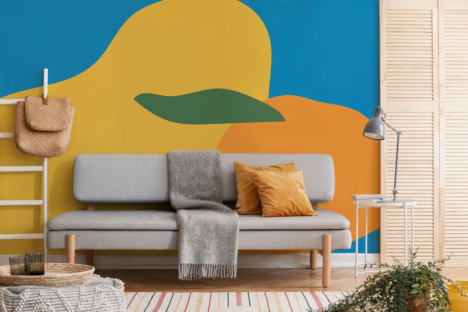 Oceana Orange Abstract Wall Mural-Wall Mural-Eazywallz
