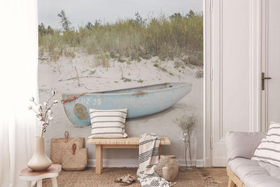 Old Boat on the Beach Wall Mural-Wall Mural-Eazywallz