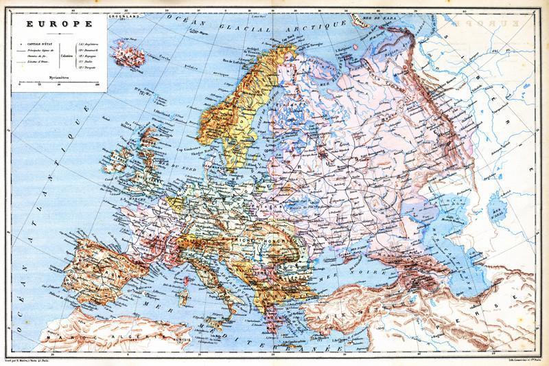 Old European Map Wall Mural-Wall Mural-Eazywallz