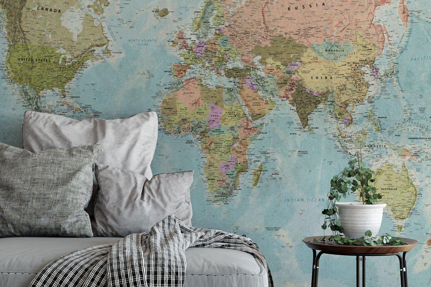 Old Map Wallpaper Mural-Wall Mural-Eazywallz