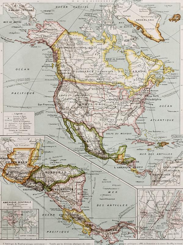 Old Northern and Central America Map Wall Mural-Wall Mural-Eazywallz