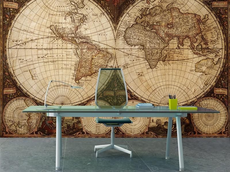 Old map Wall Mural-Wall Mural-Eazywallz