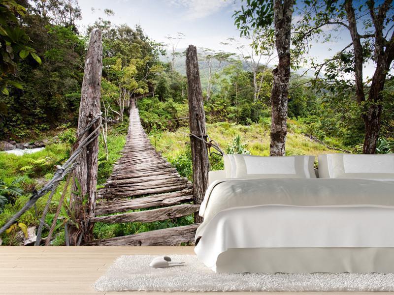 Old narrow hanging bridge Wall Mural-Wall Mural-Eazywallz