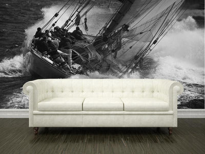 Old sailboat on the sea Wall Mural-Wall Mural-Eazywallz