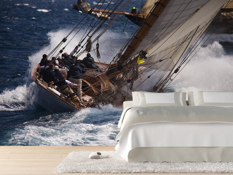 Old sailboat on the sea Wall Mural-Wall Mural-Eazywallz