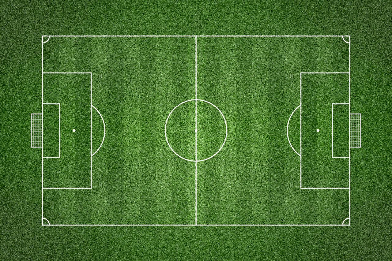 Overhead shot of a soccer field Wall Mural-Wall Mural-Eazywallz