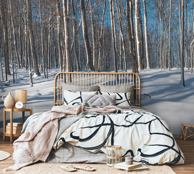 Panoramic Snowy Forest Wall Mural