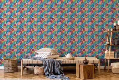 Painted Botanicals Wallpaper #554-Repeat Pattern Wallpaper-Eazywallz