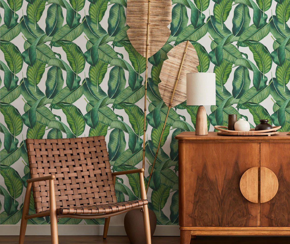 Palm Leaves Wallpaper #046-Repeat Pattern Wallpaper-Eazywallz