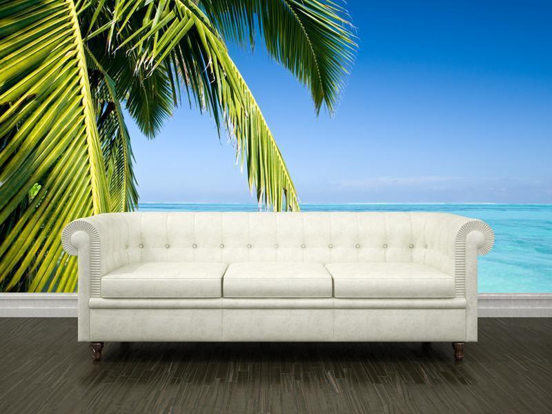Palm tree on a tropical beach Wall Mural-Wall Mural-Eazywallz