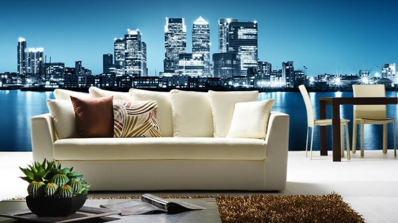 Panorama of Canary Wharf Wall Mural-Wall Mural-Eazywallz