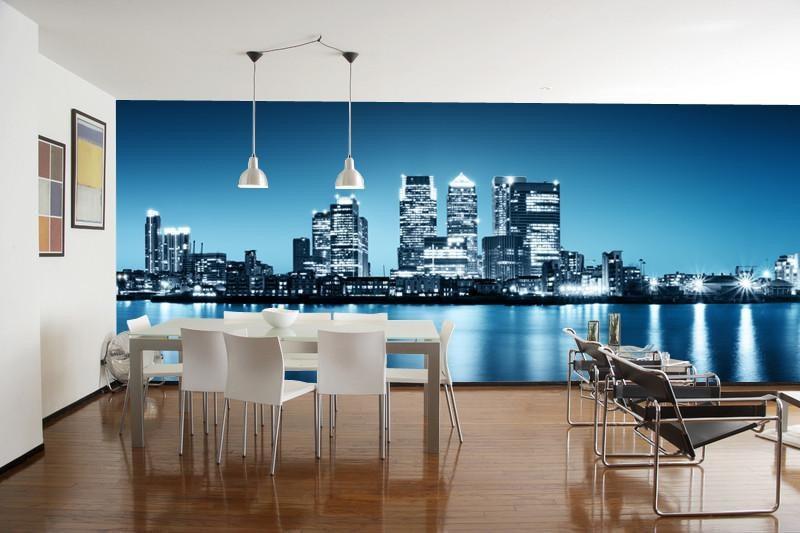 Panorama of Canary Wharf Wall Mural-Wall Mural-Eazywallz