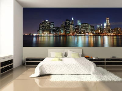 Panorama of Illuminated New York City Wall Mural-Wall Mural-Eazywallz