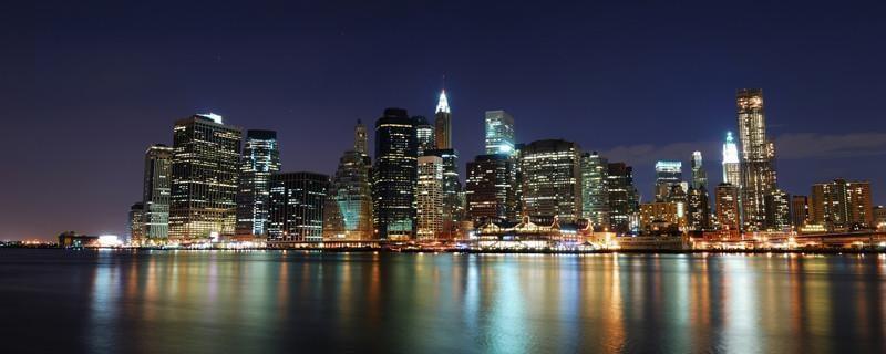 Panorama of Illuminated New York City Wall Mural-Wall Mural-Eazywallz