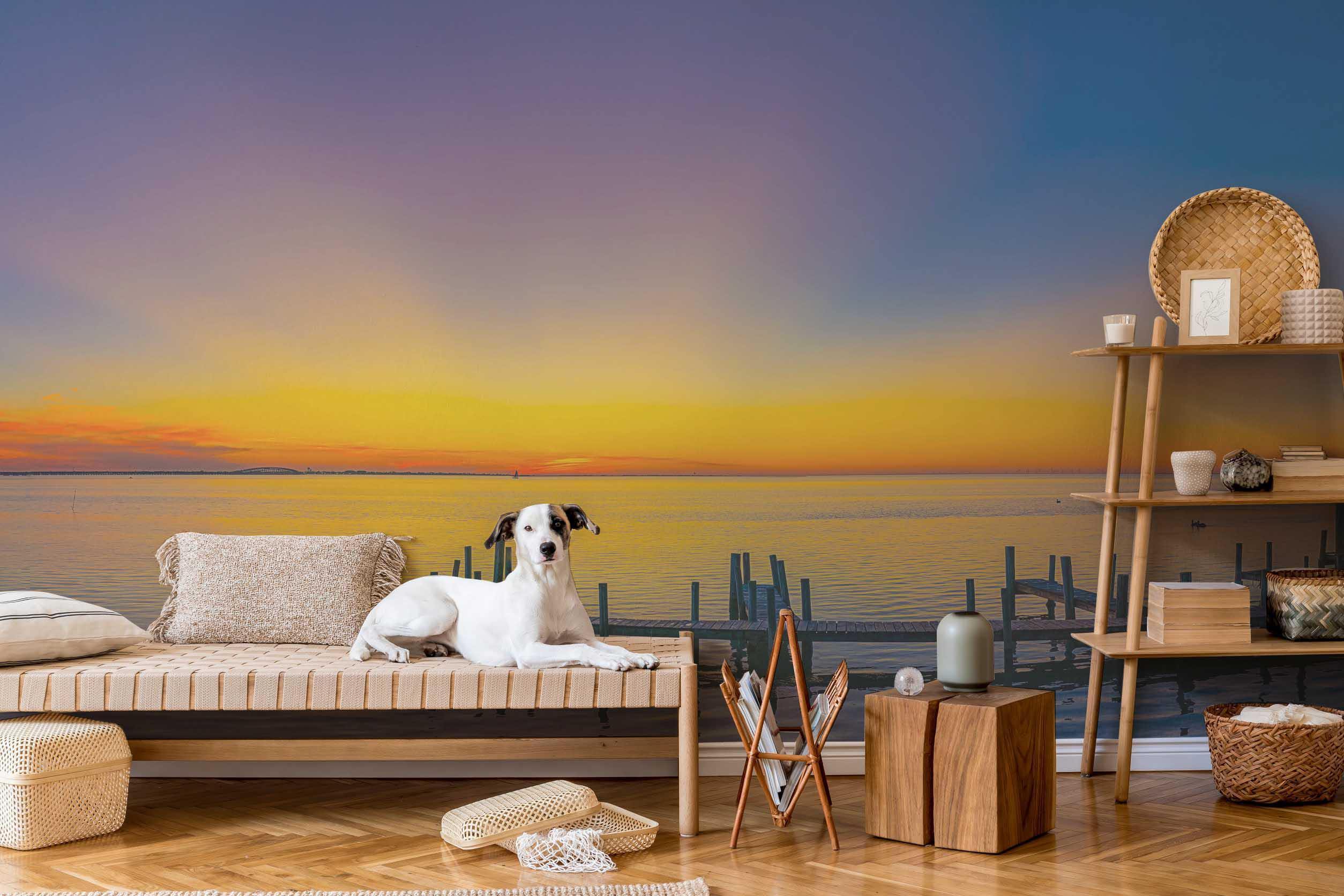 Panoramic Sunset Pier Wall Mural-Wall Mural-Eazywallz