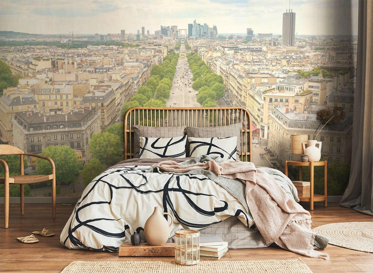 Panoramic View of La Grande Armee Avenue in Paris Wall Mural-Wall Mural-Eazywallz