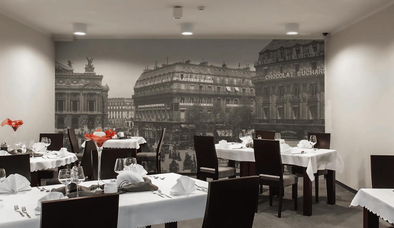 Panoramic Vintage Paris Scene Wall Mural-Wall Mural-Eazywallz