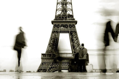 People in front of the Eiffel tower, France Wall Mural-Wall Mural-Eazywallz