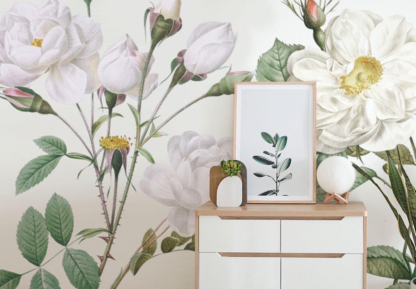 Pink Bellflowers Wall Mural-Wall Mural-Eazywallz