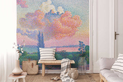 Pink Cloud Classical Painting Wall Mural-Wall Mural-Eazywallz