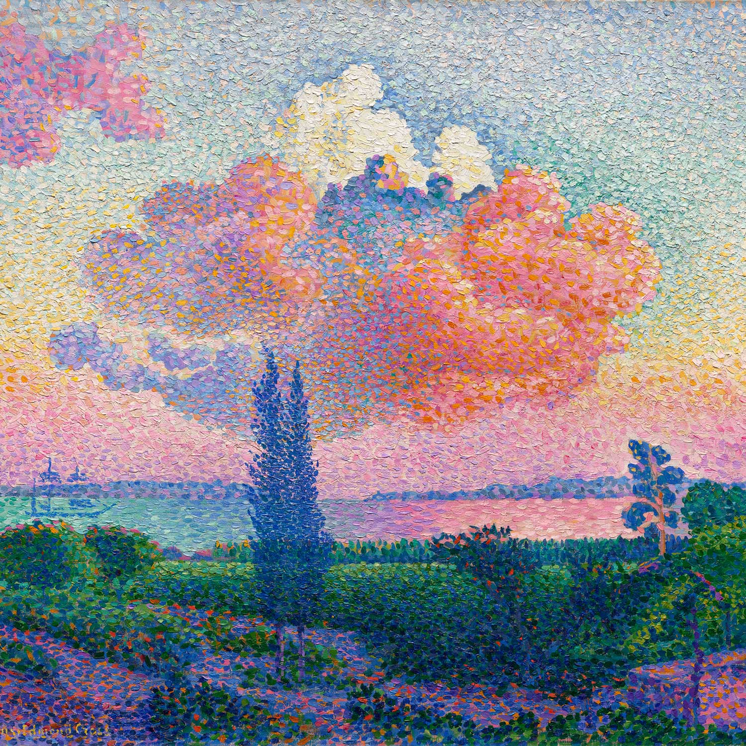 Pink Cloud Classical Painting Wall Mural-Wall Mural-Eazywallz