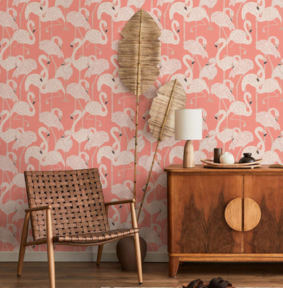 Pink Flamingo Wallpaper #531-Repeat Pattern Wallpaper-Eazywallz