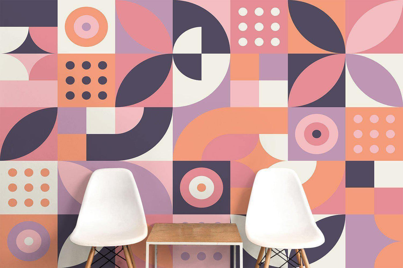 Pink Geometric Abstract Wall Mural-Wall Mural-Eazywallz