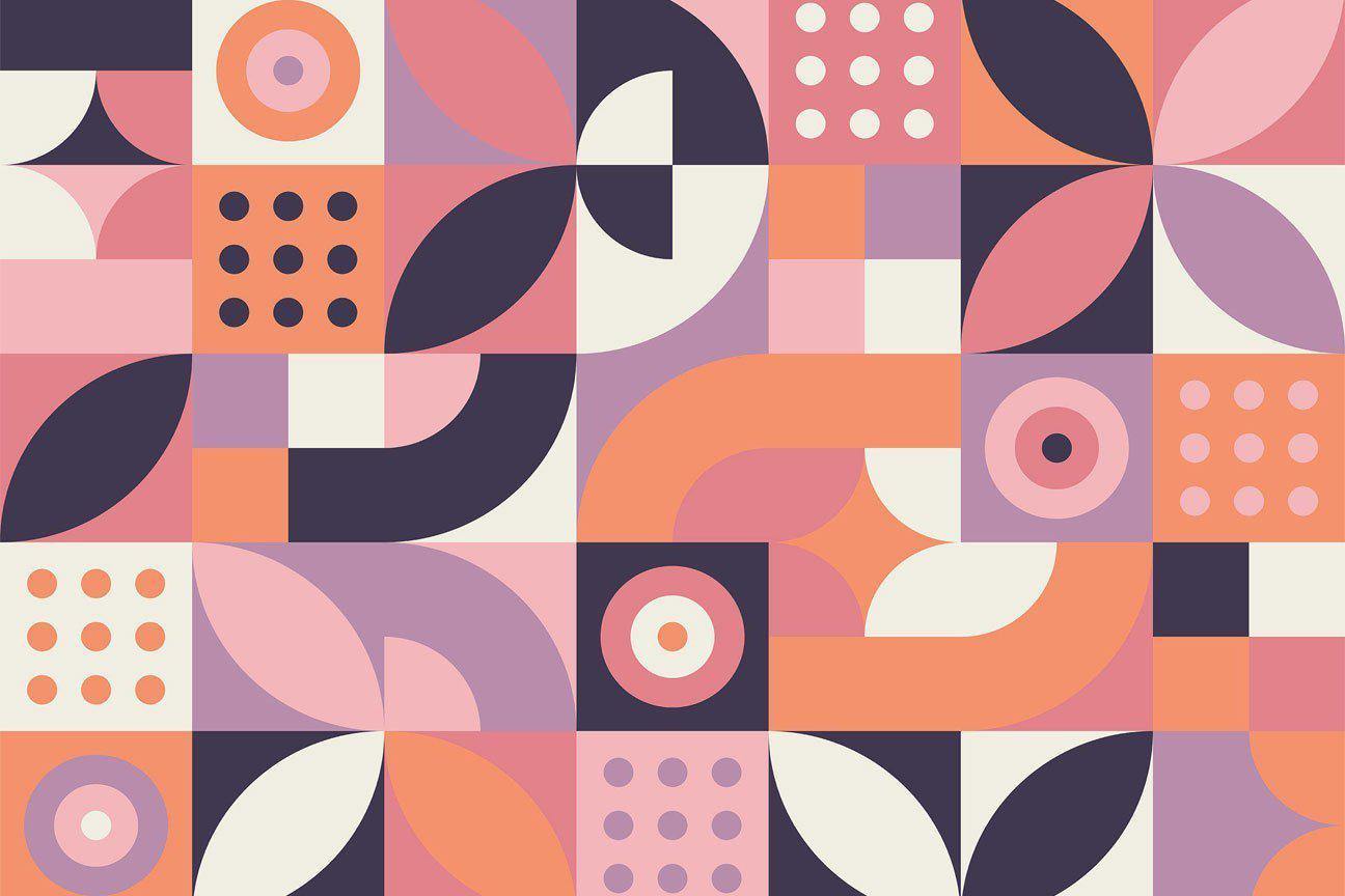 Pink Geometric Abstract Wall Mural-Wall Mural-Eazywallz