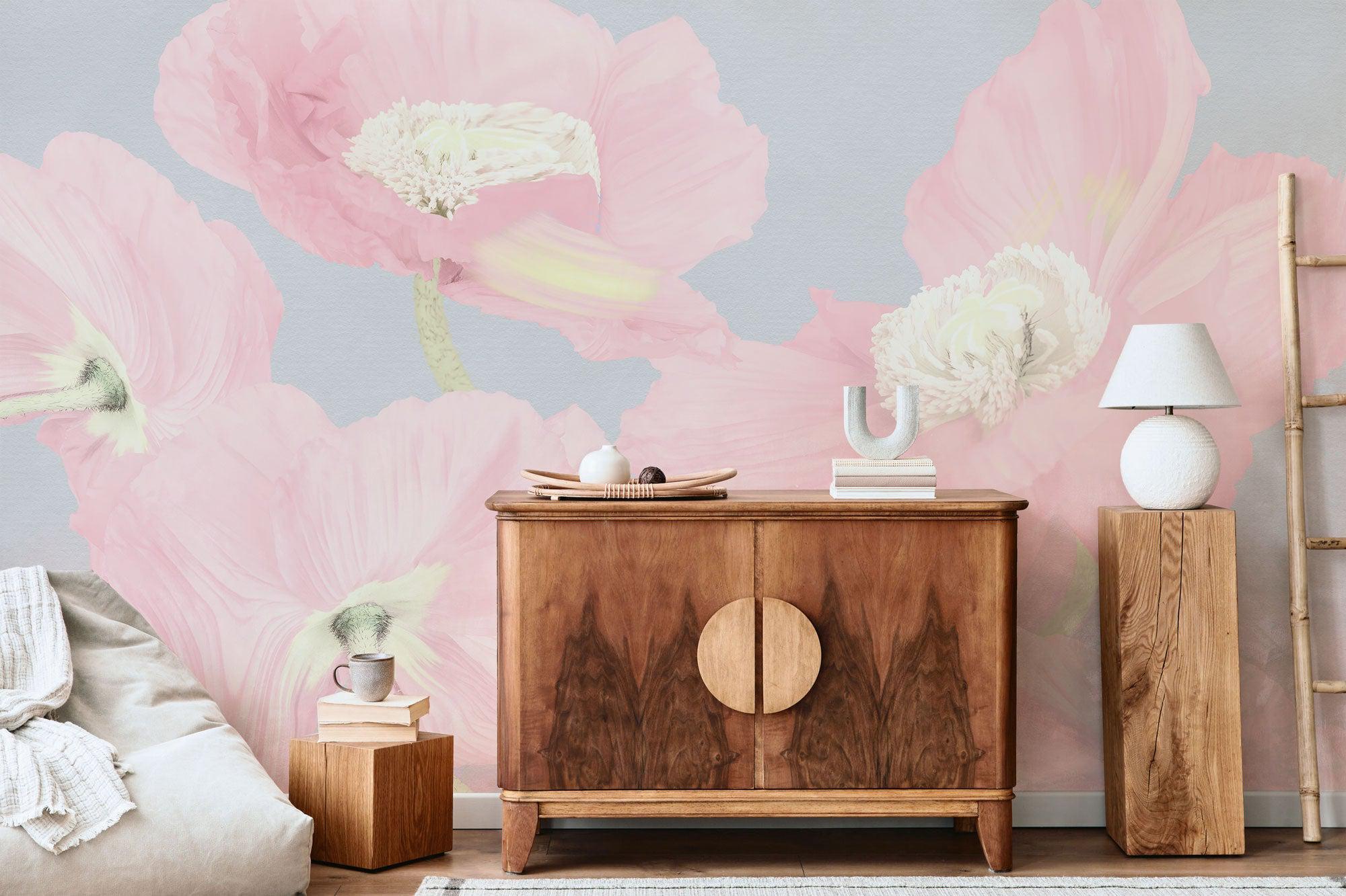 Pink Lucid Flowers Wall Mural-Wall Mural-Eazywallz