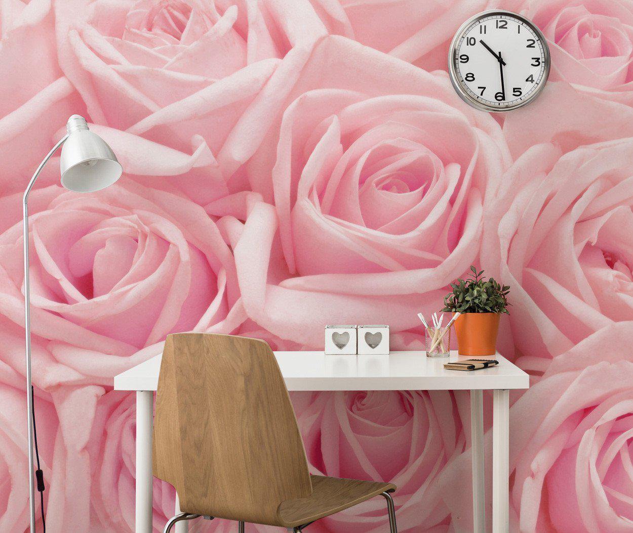 Pink Rose Bouquet Wall Mural-Wall Mural-Eazywallz