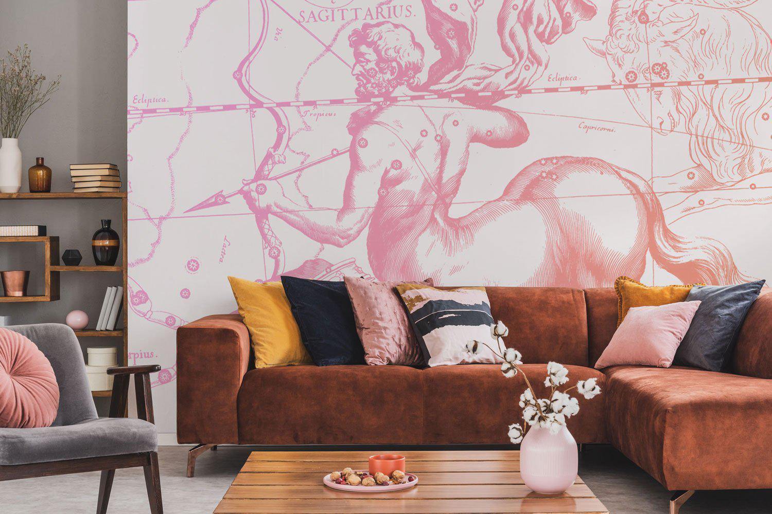 Pink Rose Sagittarius Wall Mural-Wall Mural-Eazywallz