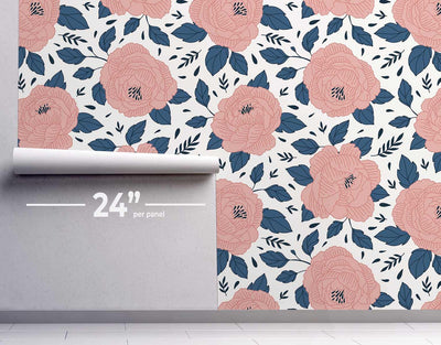 Pink Roses Wallpaper #222-Repeat Pattern Wallpaper-Eazywallz