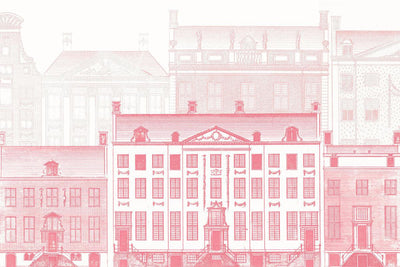 Pink Vintage European Buildings Wall Mural-Wall Mural-Eazywallz